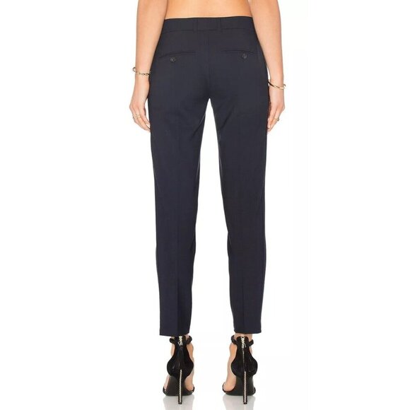 Vince Coastal Navy Blue Stretch Wool Dress Ankle Crop Pants Trousers - Picture 6 of 12
